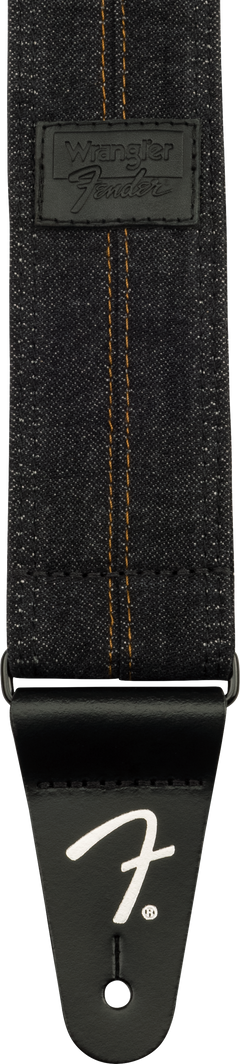 Fender x Wrangler Denim Gitarrenrem (Washed Black Stitch, 2")