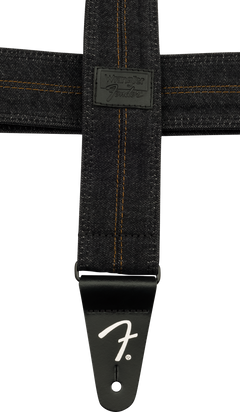 Fender x Wrangler Denim Gitarrenrem (Washed Black Stitch, 2")