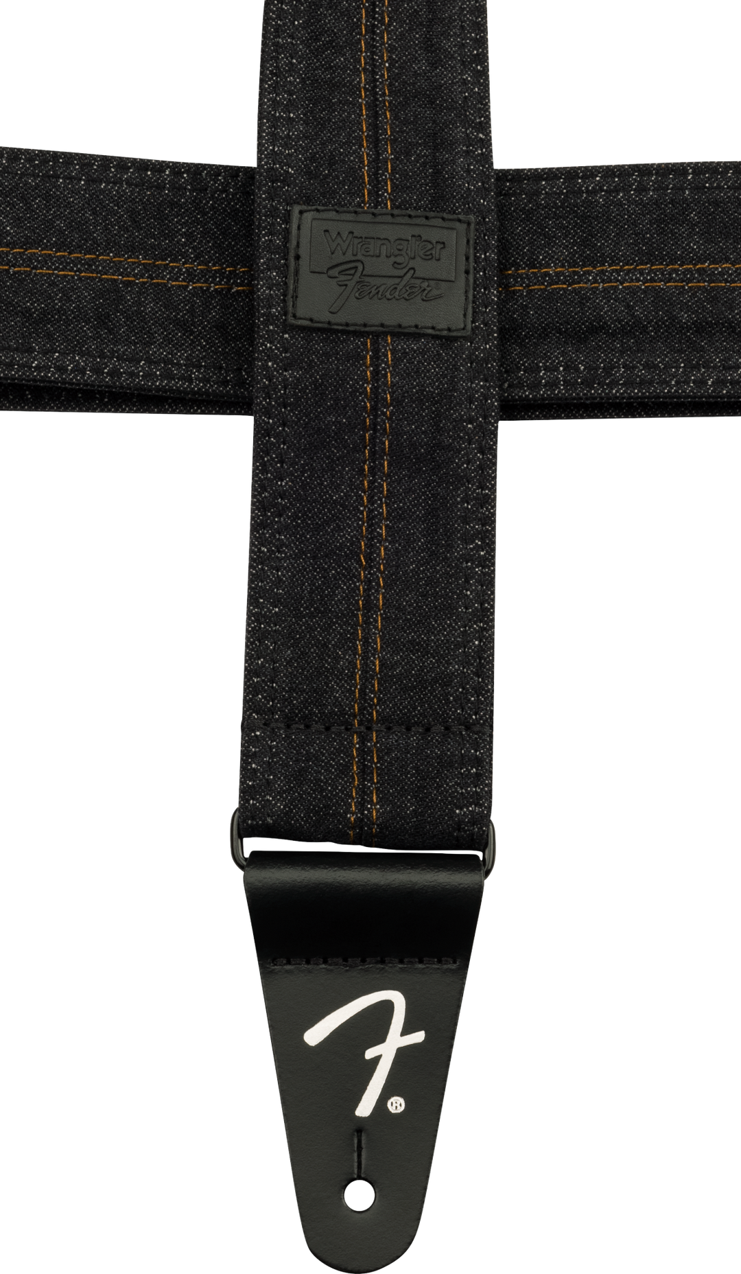 Fender x Wrangler Denim Gitarrenrem (Washed Black Stitch, 2")