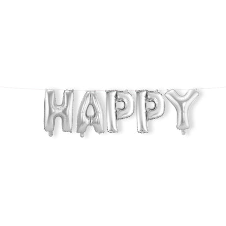 Folienballon 'Happy' (Silber, 36cm)
