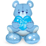 Folienballon m. Basis Bär 'It's a Boy' (Blau, 61cm)