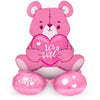 Folienballon m. Basis Bär 'It's a Girl' (Pink, 61cm)