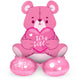 Folienballon m. Basis Bär 'It's a Girl' (Pink, 61cm)