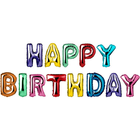 Folienballons 'Happy Birthday' Mehrfarbig 13 Stk. (Rot, 36cm)