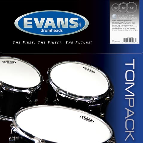 Evans EC2S drumhead pack Fusion Set Clear - 10", 12", 14"