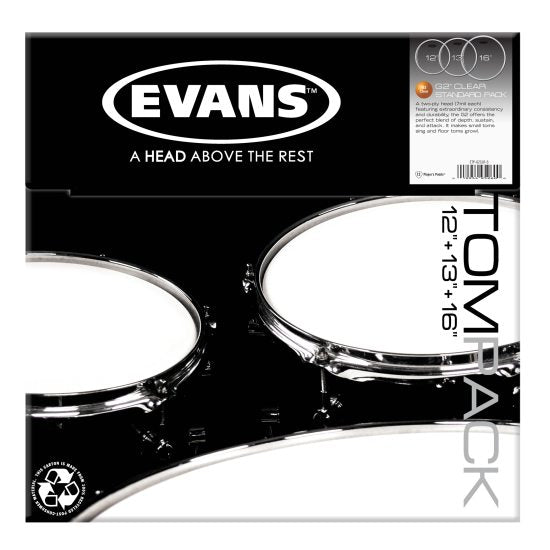 Evans G2 drumhead pack Standard Set Clear - 12", 13", 16"