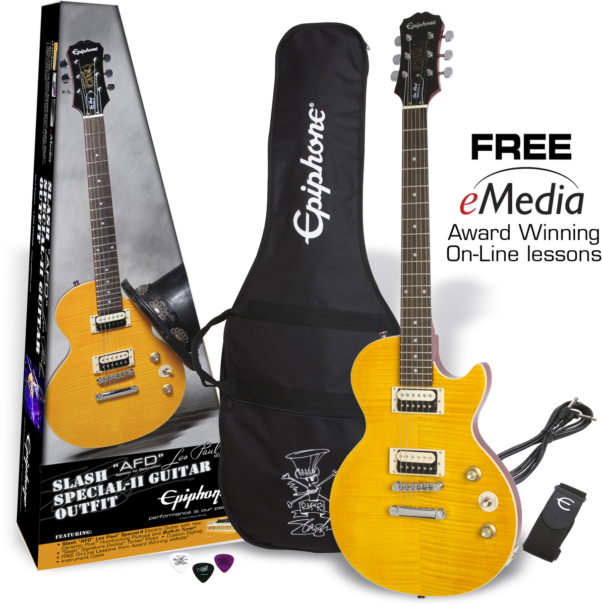 Epiphone Slash AFD LP Special-II Electric Guitar Package (Appetite Amber)