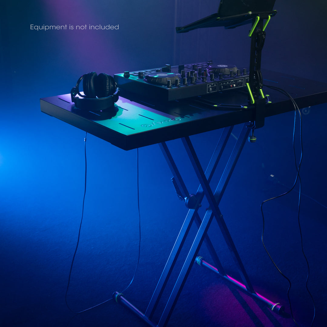 Gravity KSX 2 RD SET 2 - Doppel-X-förmiges Keyboardstativ und Stütztisch, Set 2