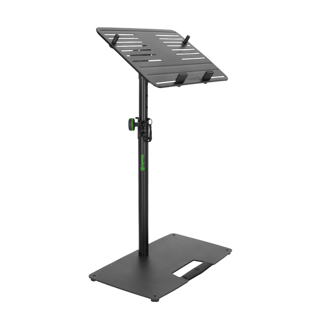 Gravity LTS T 02 B - Universeller Laptopständer mit verstellbaren Haltestiften und Stahlbasis, schwarz