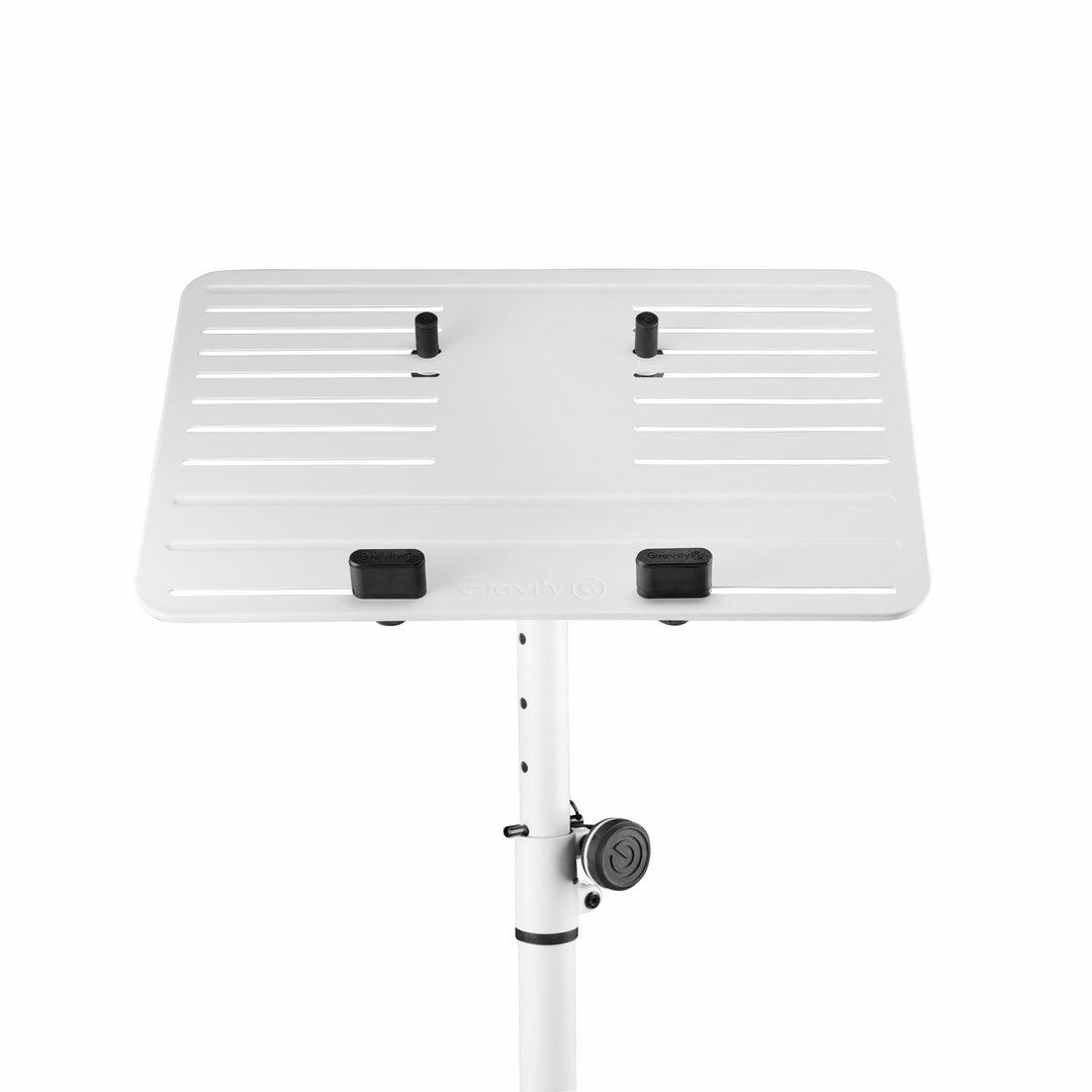 Gravity LTS T 02 W - Universeller Laptopständer mit verstellbaren Haltestäben und Stahlbasis