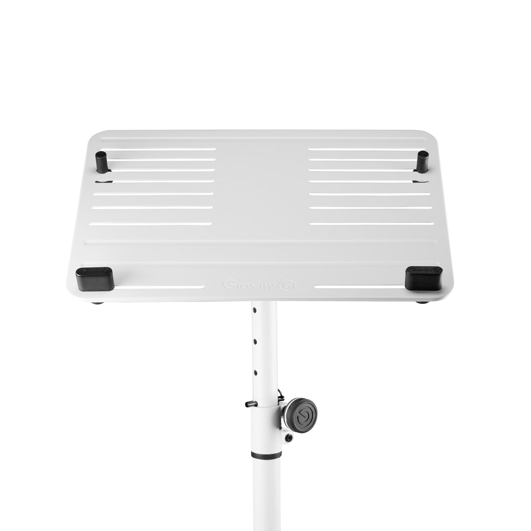 Gravity LTS T 02 W - Universeller Laptopständer mit verstellbaren Haltestäben und Stahlbasis