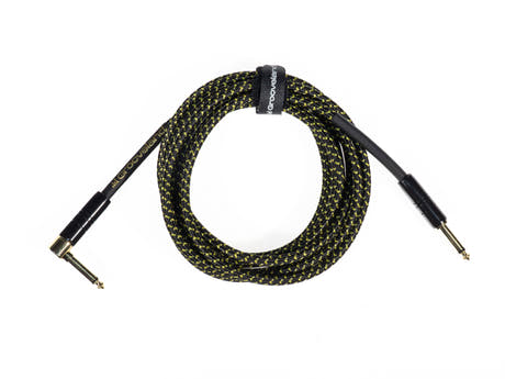 Grooveland Tweed Vinkel Gitarrenkabel (3m - Sort)