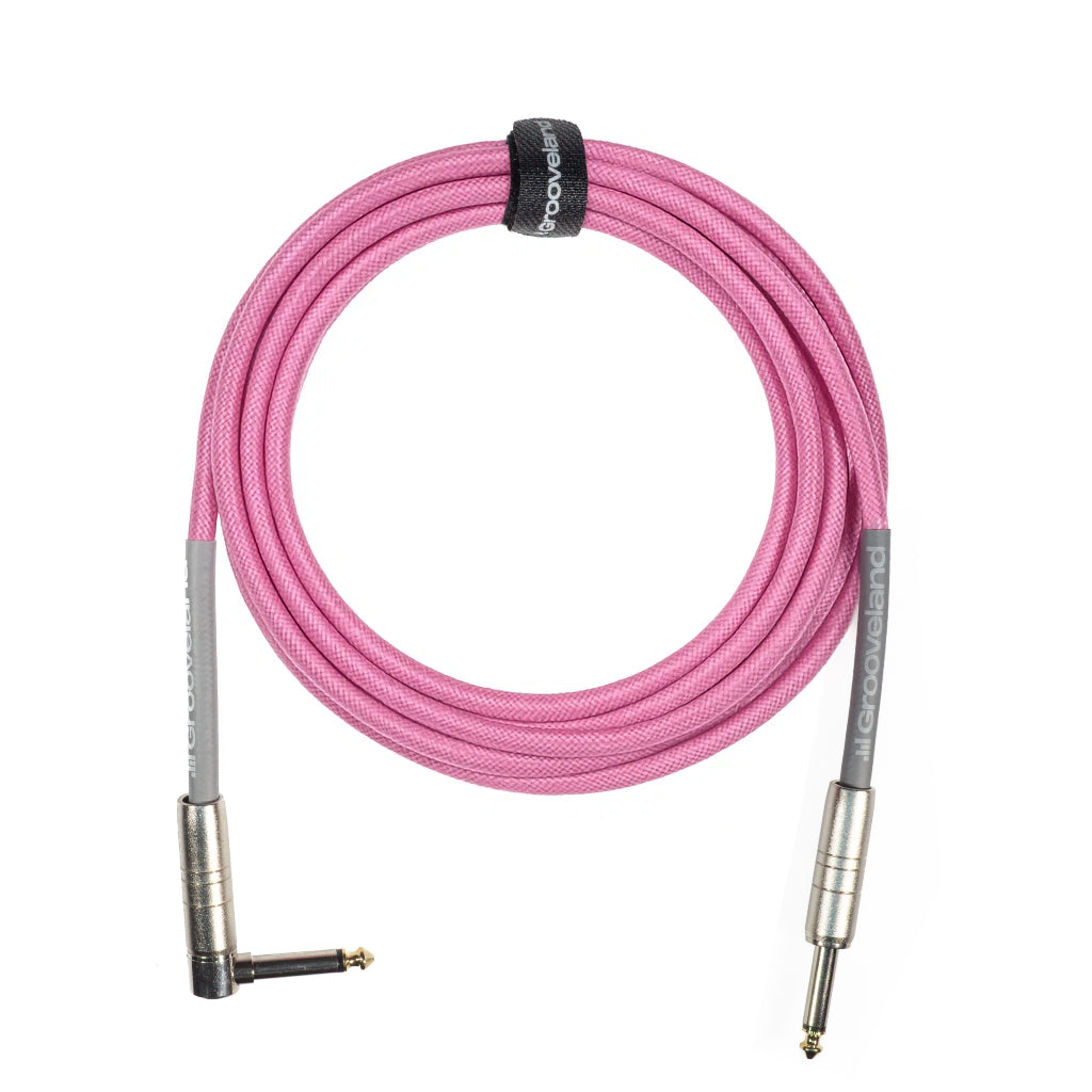 Grooveland Tweed Vinkel Gitarrenkabel (3m - Pink)