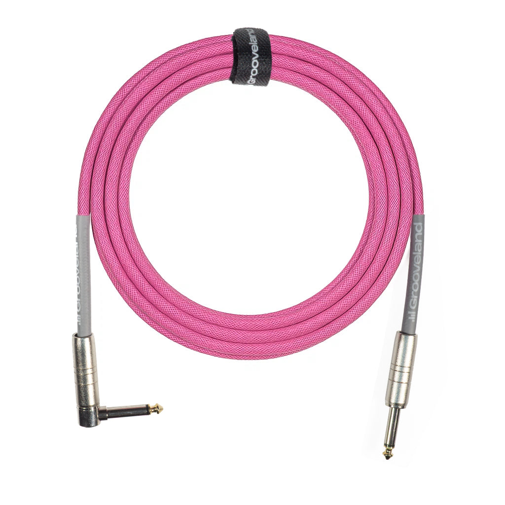 Grooveland Tweed Vinkel Gitarrenkabel (6m - Pink)