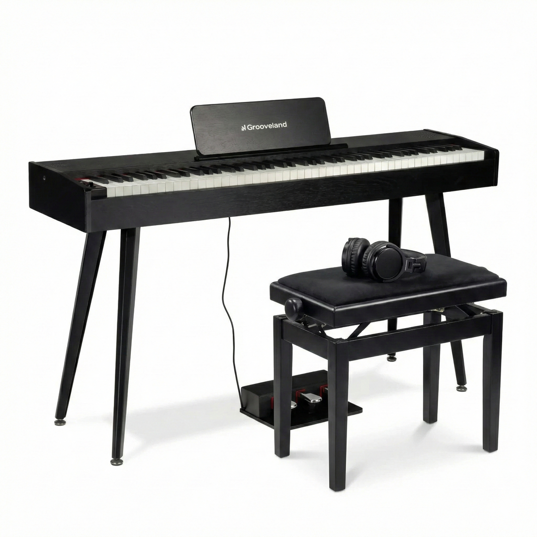 Grooveland DDP-140 E-Piano (Schwarz) Bundle