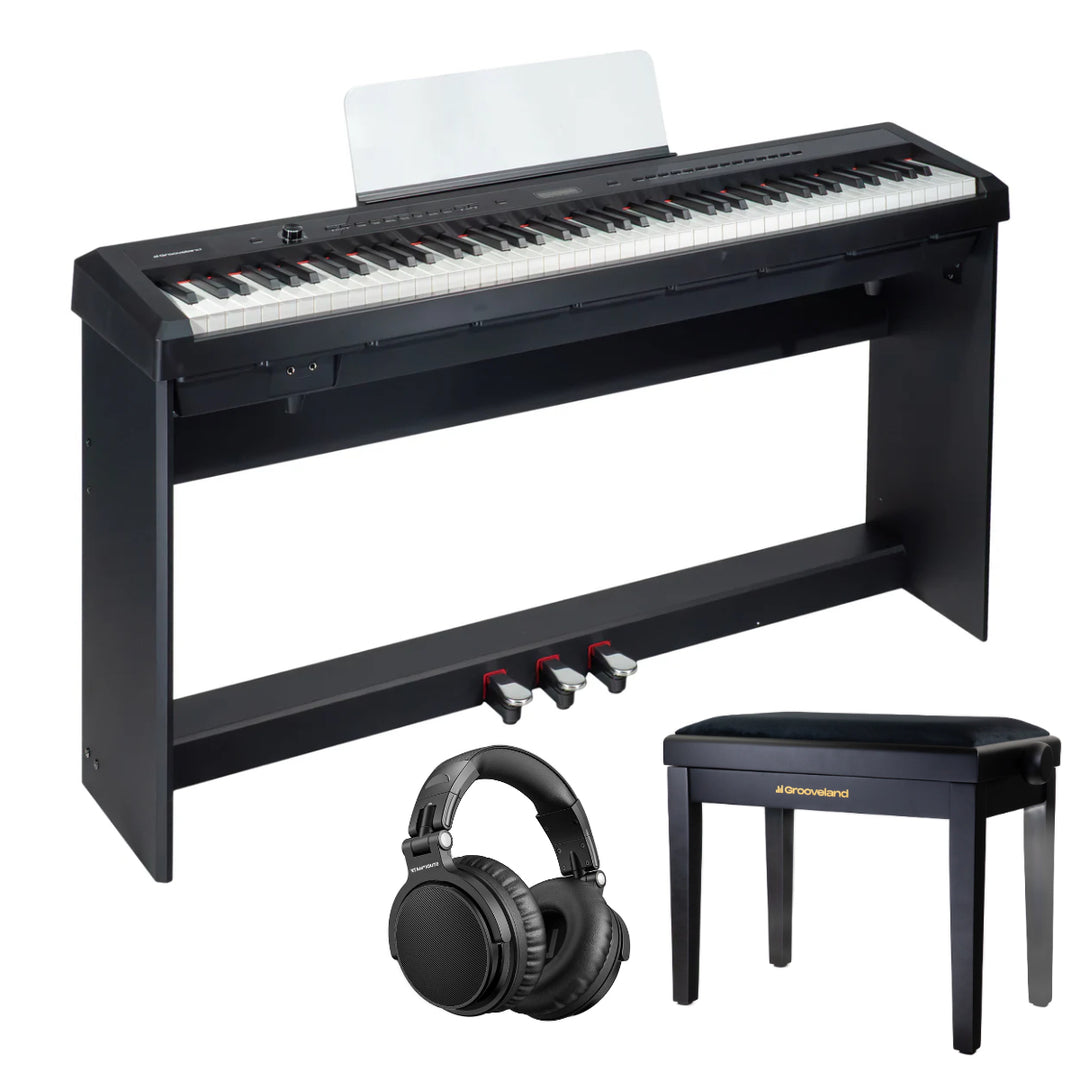 Grooveland P22 Komplettes Klavierpaket (Schwarz)
