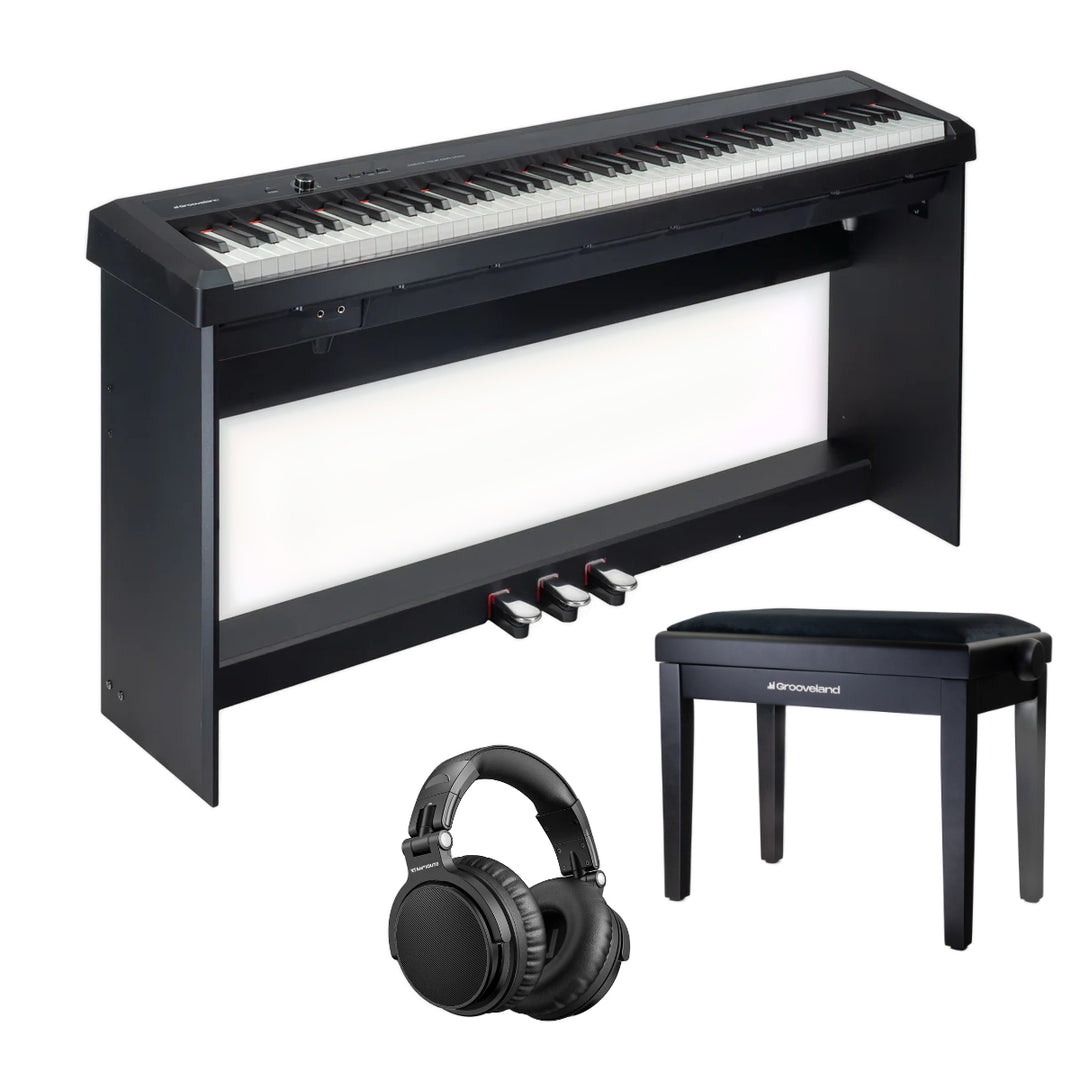 Grooveland P450 Komplettes Klavierpaket (Schwarz)