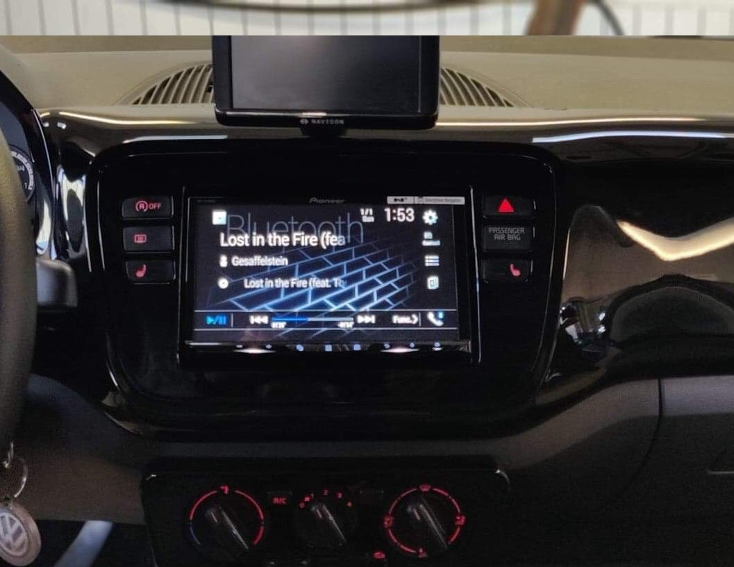 2-DIN Rahmen für Mii, Citigo und Up (Glänzend Schwarz)