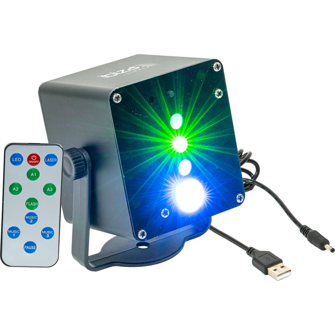 Ibiza Batteriebetriebene Lichteffekt m. Laser