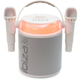 Ibiza Karaoke-System mit Bluetooth und 2 Mikrofonen (Weiß)
