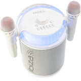 Ibiza Karaoke-System mit Bluetooth und 2 Mikrofonen (Weiß)