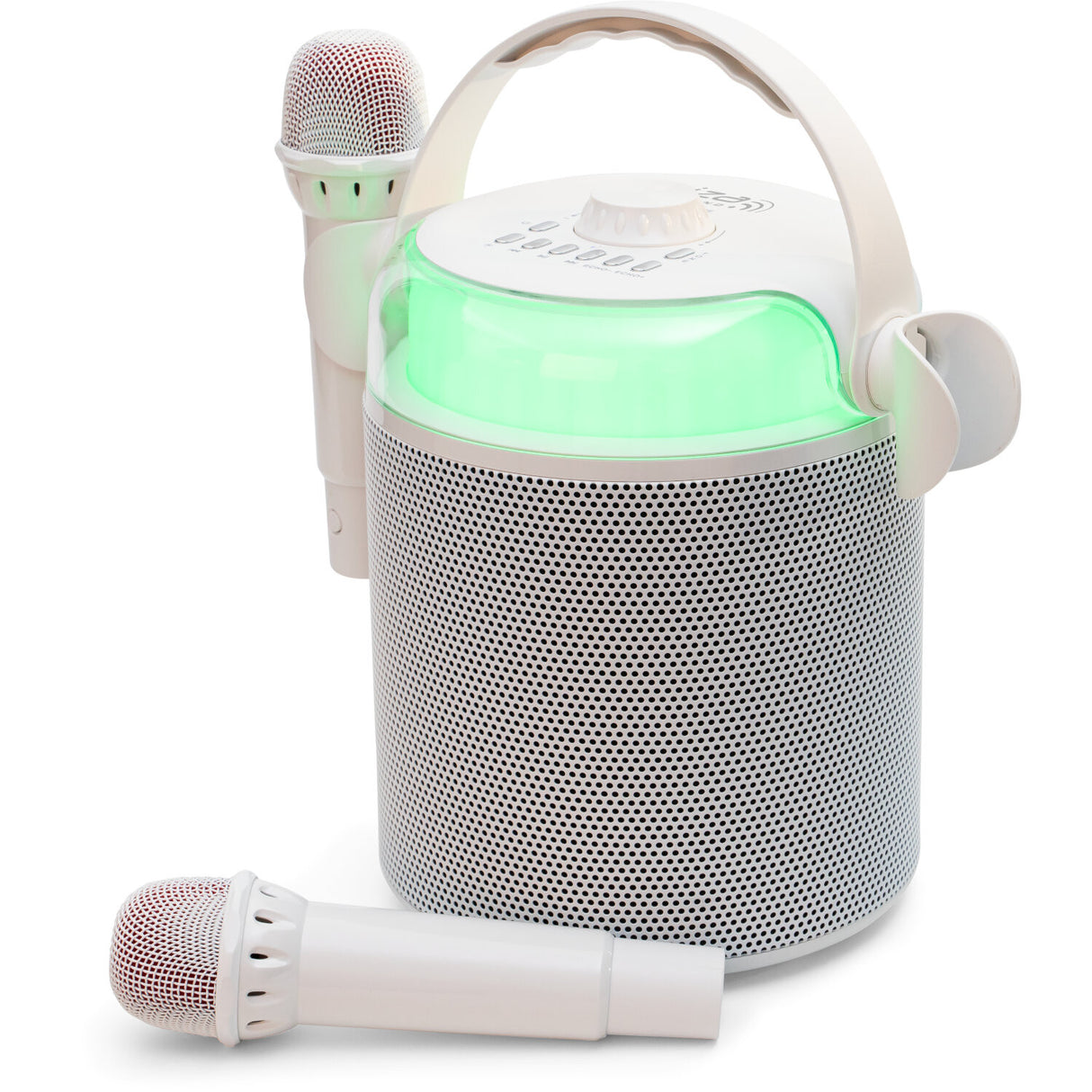 Ibiza Karaoke-System mit Bluetooth und 2 Mikrofonen (Weiß)