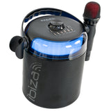 Ibiza Karaoke-System mit Bluetooth und 2 Mikrofonen (Schwarz)