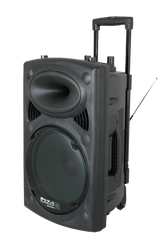 Ibiza portable 15" speaker with USB, Bluetooth & microphones