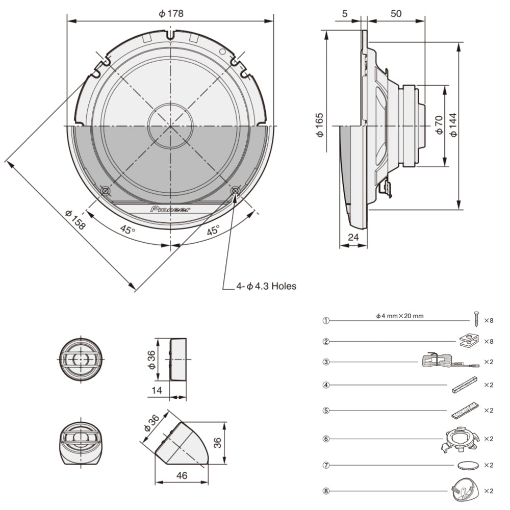 Pioneer TS-G170C 2-Wege Autolautsprechersystem (17cm, 6,5")