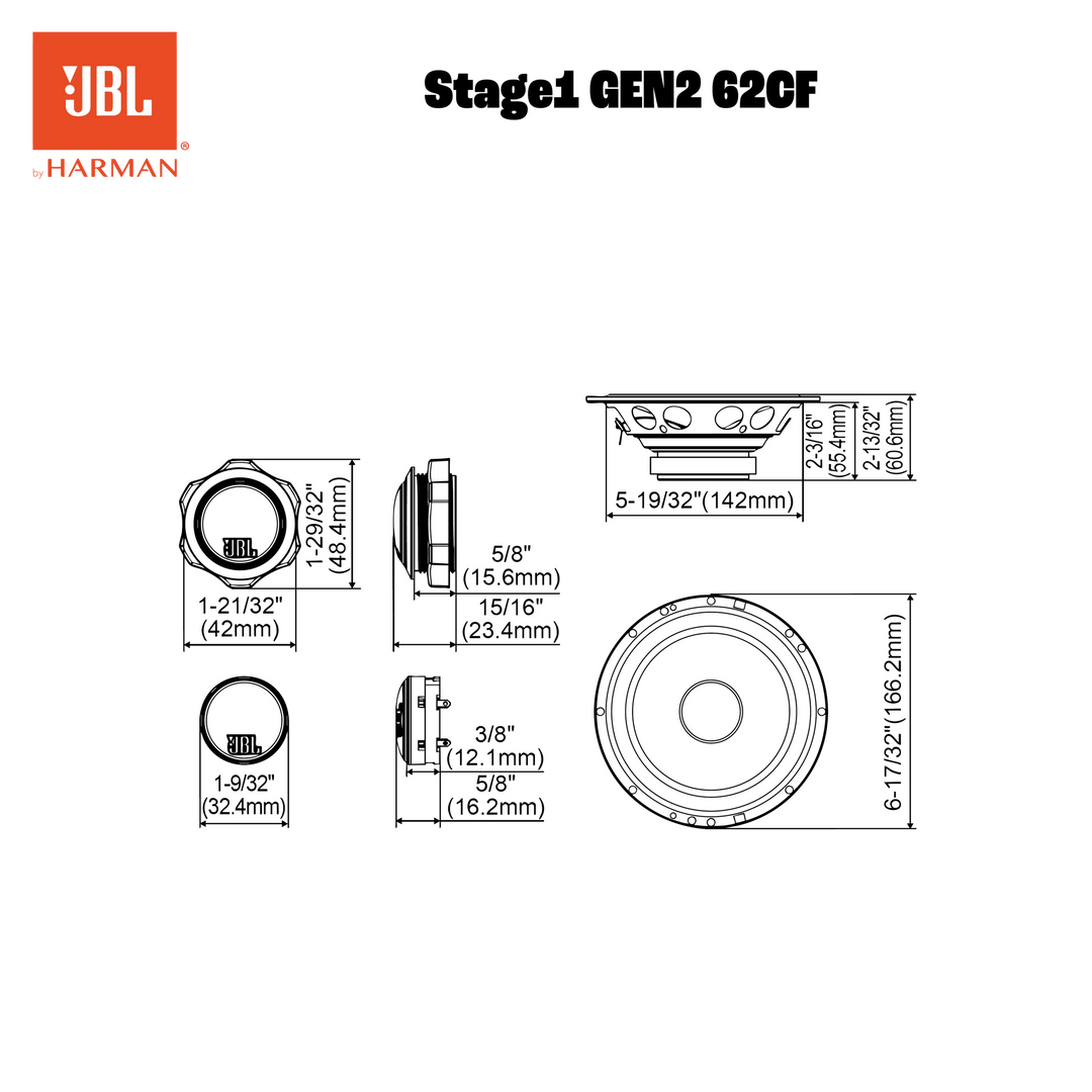 JBL Stage1 Gen2 62 6,5" Koaxial-Autolautsprecher