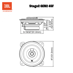 JBL Stage2 Gen2 45F 4" Koaxial-Autolautsprecher