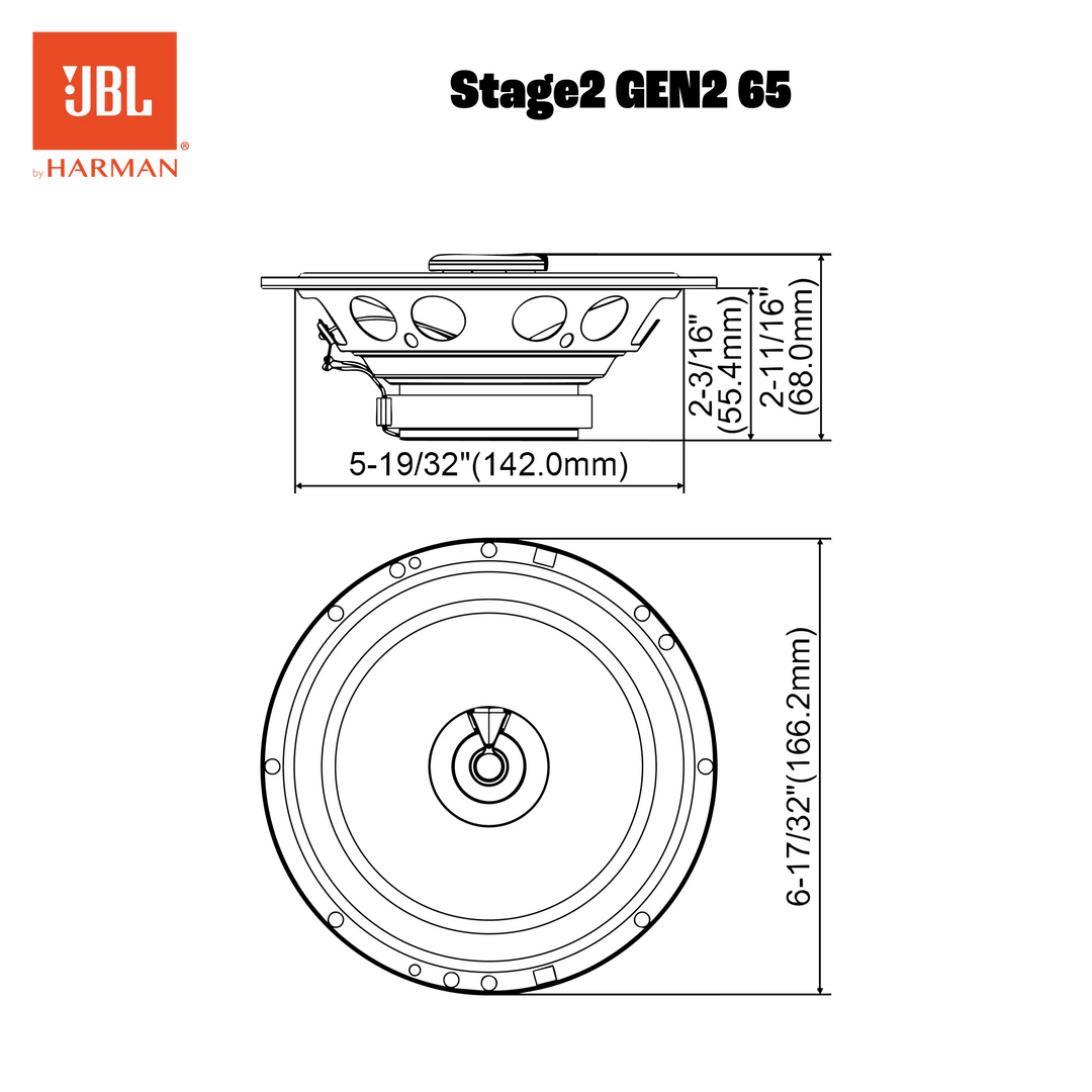 JBL Stage2 Gen2 65 6,5" Koaxial-Autolautsprecher