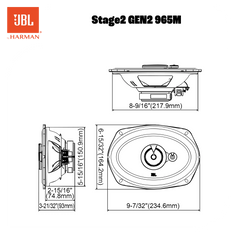 JBL Stage2 Gen2 965M 6x9" 3-Wege-Autolautsprecher