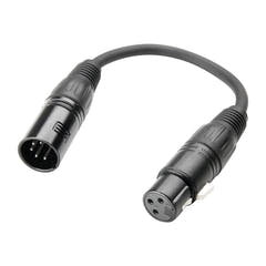 Adapterkabel DMX XLR männlich 5-polig auf XLR weiblich 3-polig