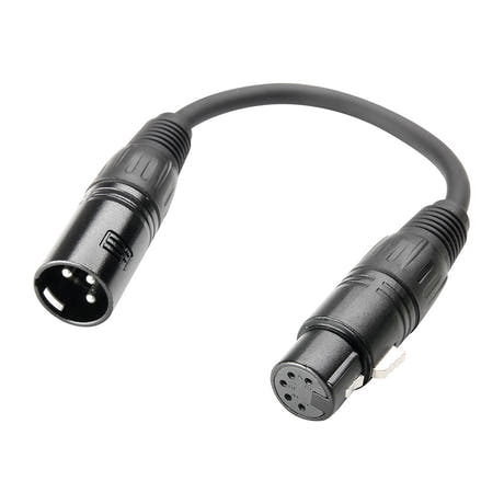 Adapterkabel DMX XLR männlich 3-polig auf XLR weiblich 5-polig