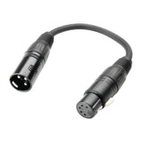 Adapterkabel DMX XLR männlich 3-polig auf XLR weiblich 5-polig