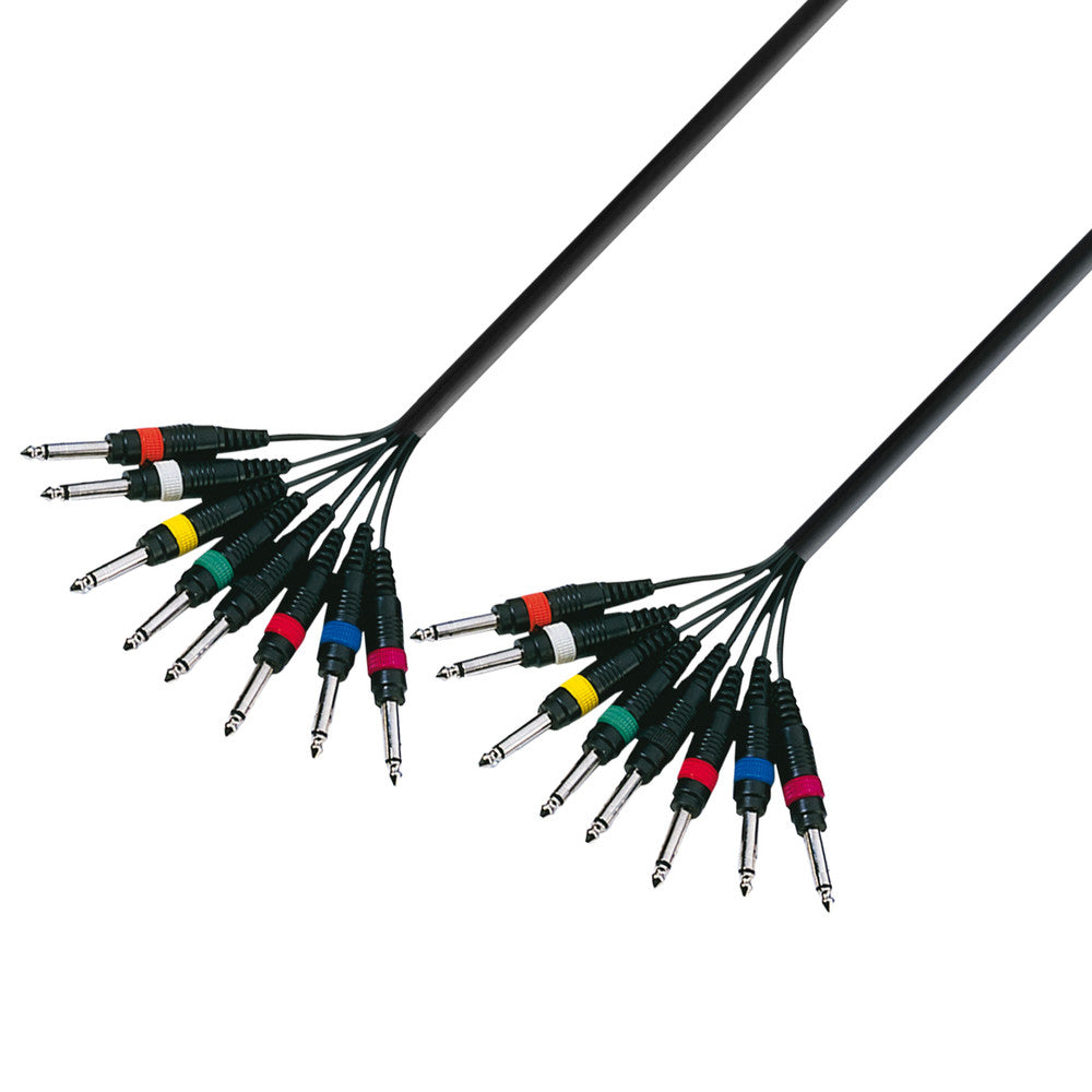 Multikabel 8 x 6.3 mm Klinke mono auf 8 x 6.3 mm Klinke mono (3m)