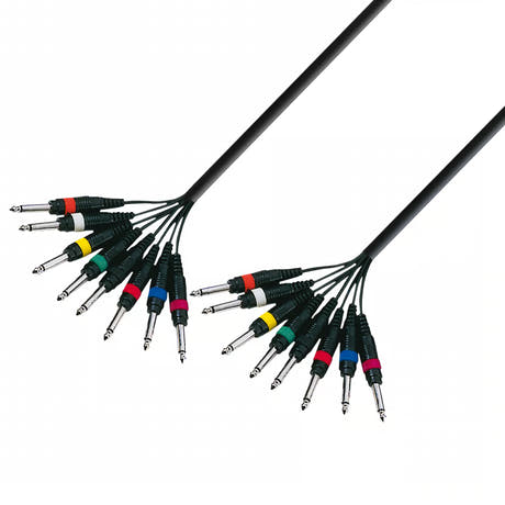 Multikabel 8 x 6.3 mm Klinke mono zu 8 x 6.3 mm Klinke mono (5m)