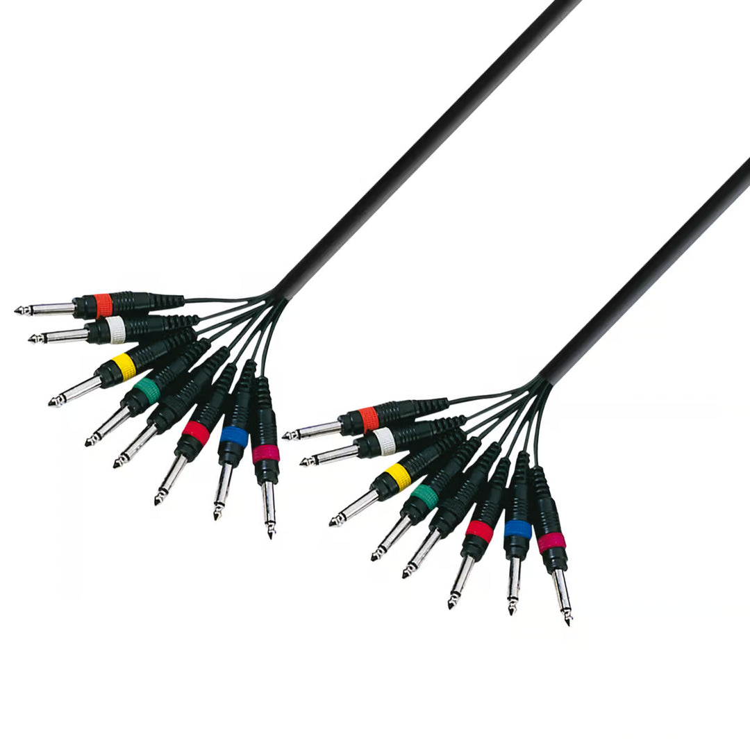 Multikabel 8 x 6.3 mm Klinke mono zu 8 x 6.3 mm Klinke mono (5m)