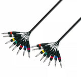 Multikabel 8 x 6.3 mm Klinke mono zu 8 x 6.3 mm Klinke mono (5m)
