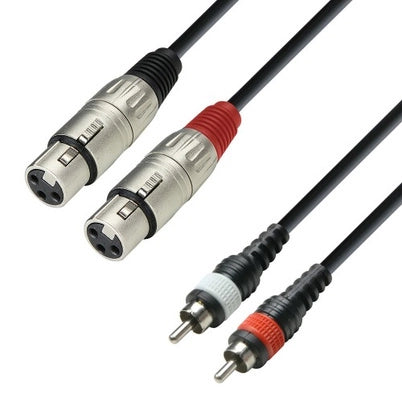 XLR Buchse auf Phono Adapterkabel (3m)