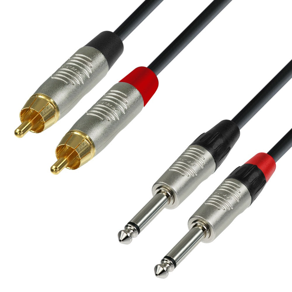 Adapterkabel 2x RCA Phono zu 2x Klinke (6m)