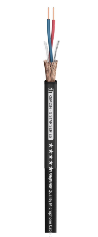100 m XLR-Kabel auf Rolle/rund Schwarz