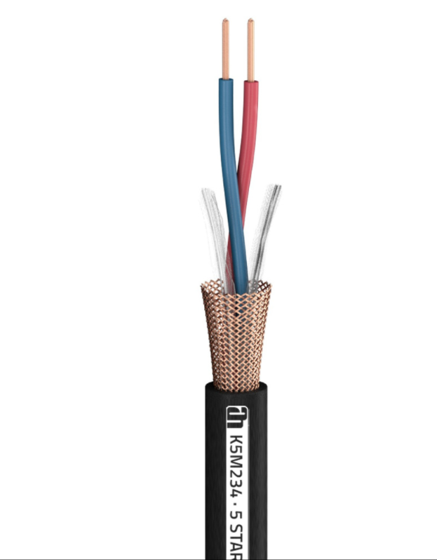 100 m XLR-Kabel auf Rolle/rund Schwarz