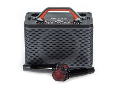 Karaoke Anlage mit 2 Mikrofonen (Schwarz)