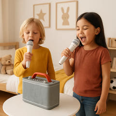 Karaoke Anlage mit 2 Mikrofonen (Hvid)