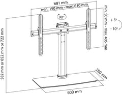 TV Tischständer Voll Beweglich (32-65", 45kg)