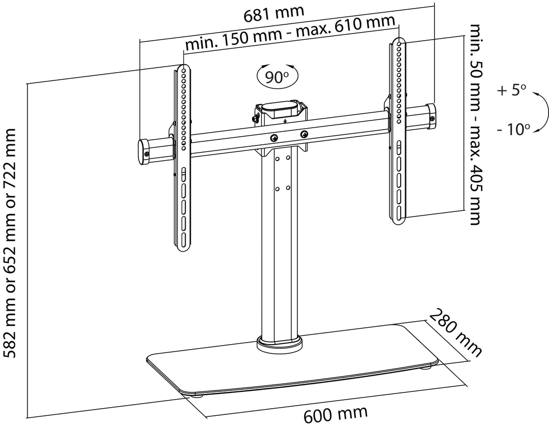 TV Tischständer Voll Beweglich (32-65", 45kg)