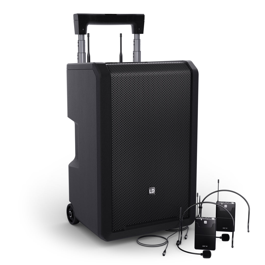 LD Systems ANNY® 10 BPH 2 B5 - 10" tragbares batteriebetriebenes Bluetooth® PA-System mit Mixer und 2x Headsetmikrofone (inkl. Bodypacks)