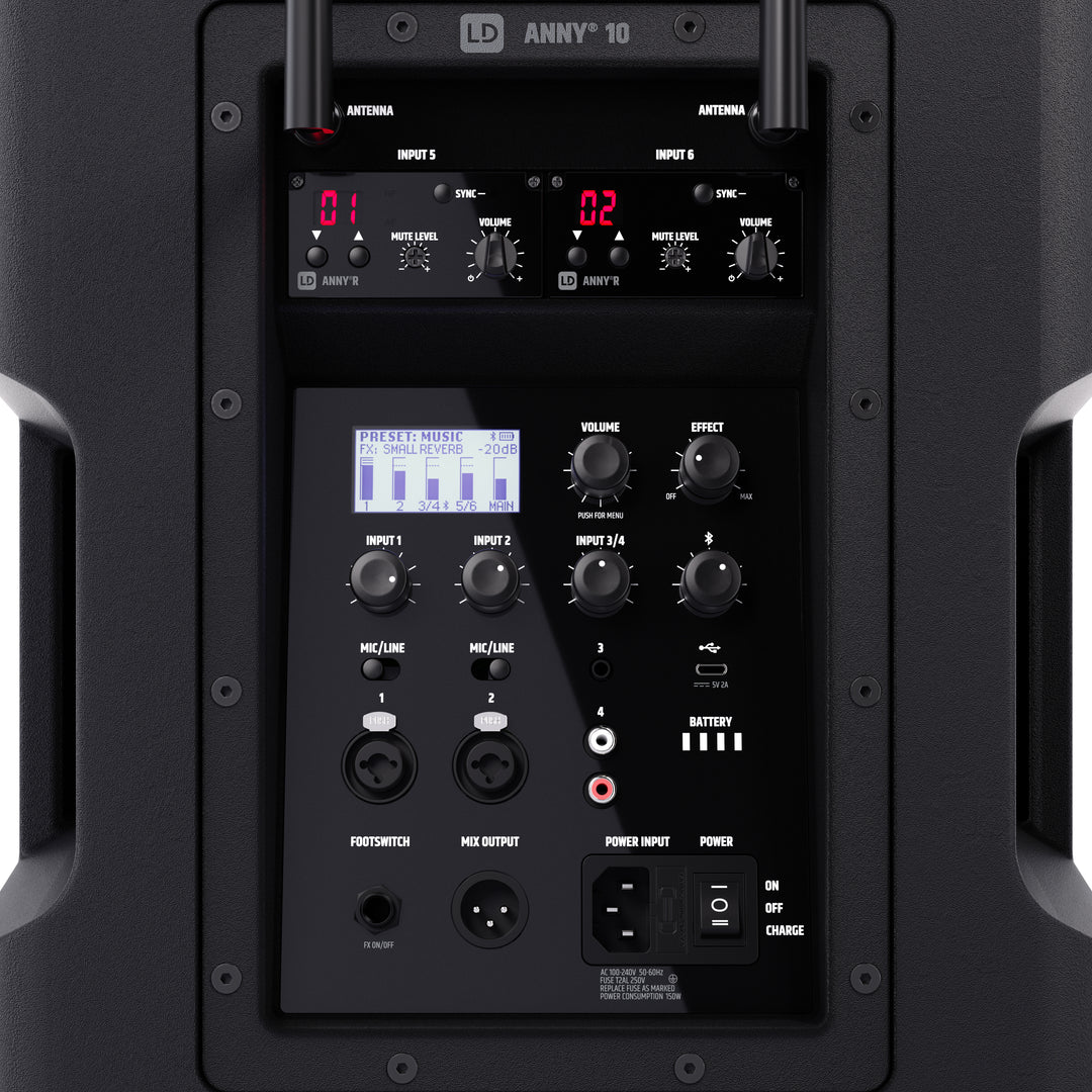 LD Systems ANNY® 10 HHD 2 B5 - 10" tragbares batteriebetriebenes Bluetooth® PA-System mit Mixer und 2x drahtlose Handmikrofone